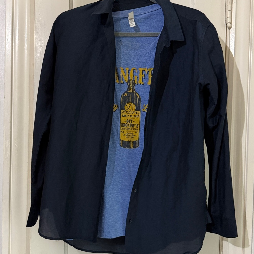 GAP Dark Blue Silk Blend Top